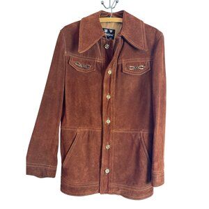 Stratojac Vintage Tan Suede Western-Style Jacket Boho Size 36 Unisex